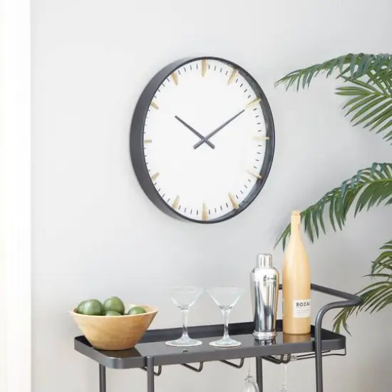 CosmoLiving by Cosmopolitan White Glass Contemporary Wall Clock, 20" x 20" x 2" {8}