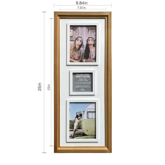 3 Opening Natural Woodgrain Collage Frame with Raised Mat by Studio D&eacute;cor&reg; {4}