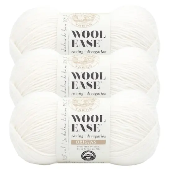 3 Pack Lion Brand&reg; Wool-Ease&reg; Roving Origins Yarn Cream {1}