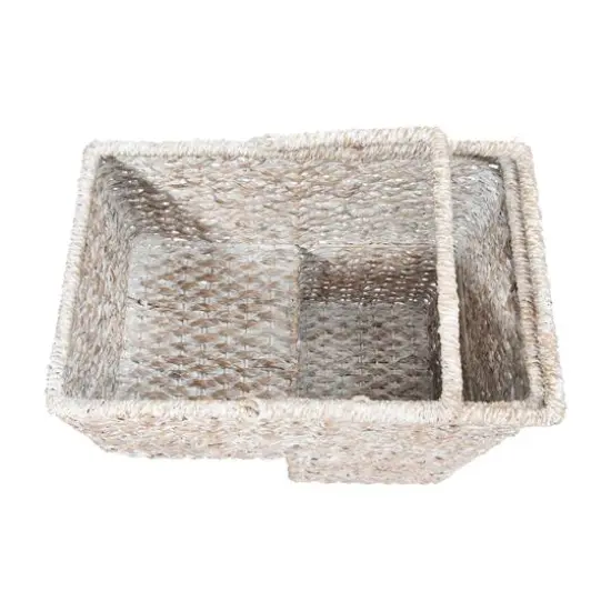 Hello Honey&reg; 16" Woven & Whitewashed Rope Stair Basket with Handles {6}