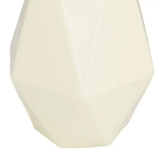 CosmoLiving by Cosmopolitan Cream Iron Contemporary Vase, 12" x 10" {6}