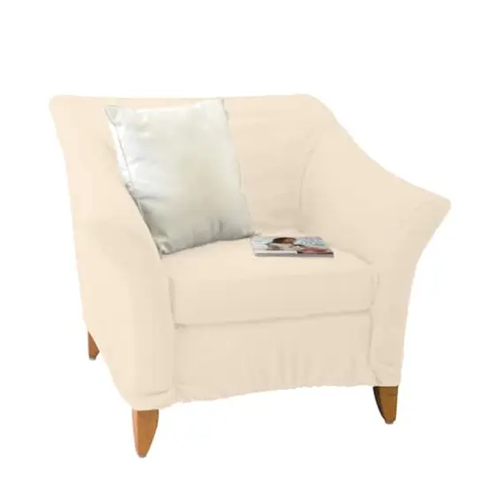 Home Details Waffle Design Chair Recliner Stretch Fit Slipcover Ivory {4}