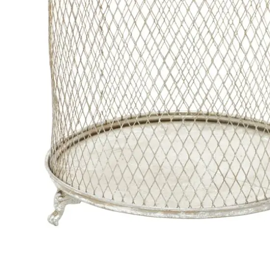 Silver Metal Contemporary Lantern Set, 17" & 12" {4}