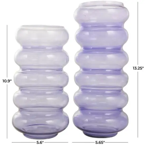 Purple Glass Bubble Vase Set {10}