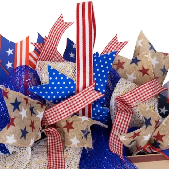 18" America God Shed His Grace on Thee Patriotic Bow Wreath {7}