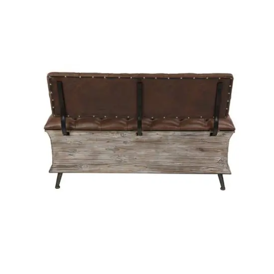 Brown Chinese Fir Rustic Bench, 32" x 47" x 20" {8}