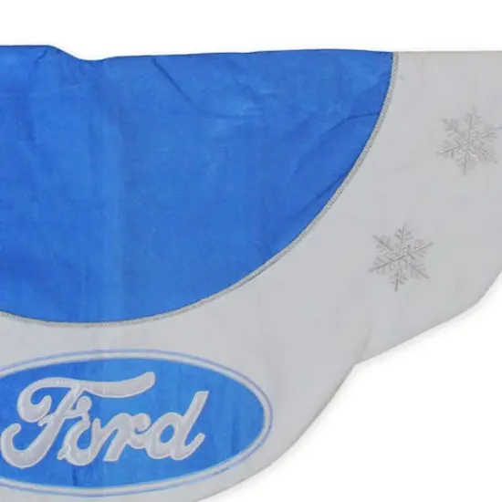 45.5" Blue & White Ford Scalloped Christmas Tree Skirt {7}