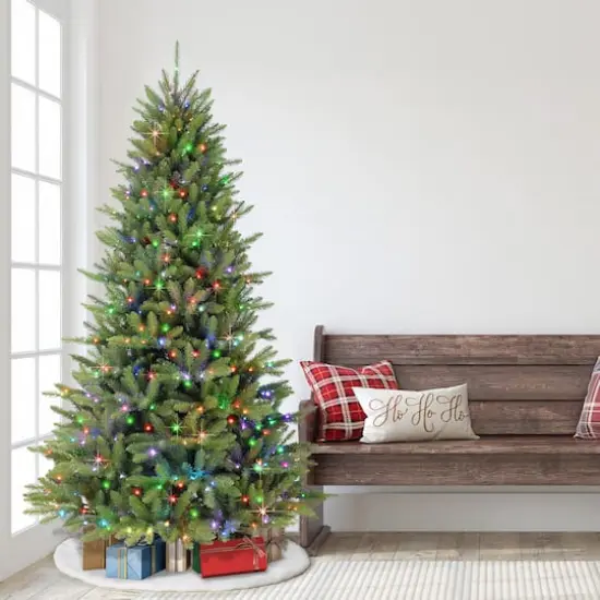 7.5ft. Pre-Lit Sure-Lit Pole&reg; Fraser Fir Artificial Christmas Tree, Multicolor LED Lights {4}