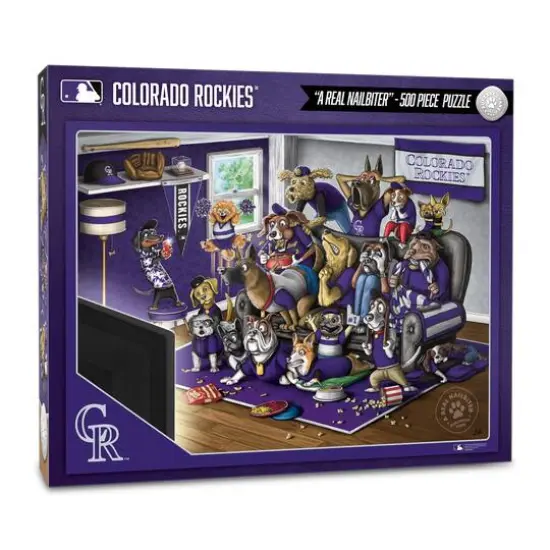 MLB Purebred Fans A Real Nailbiter 500 Piece Puzzle Colorado Rockies {1}