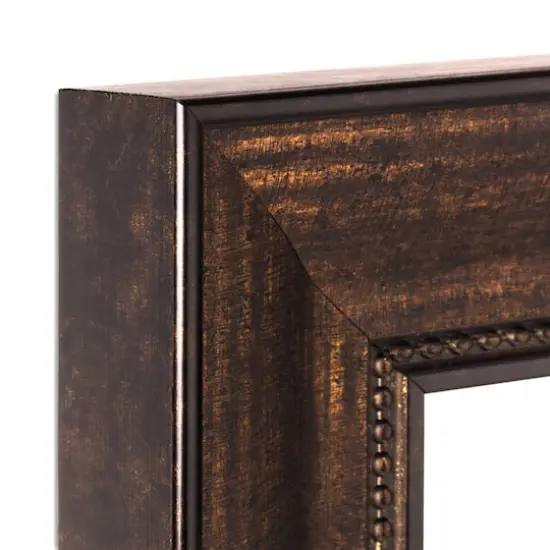 Head West&reg; 34.5" Deep Bronze Beaded Rectangular Framed Beveled Accent Wall Mirror {5}