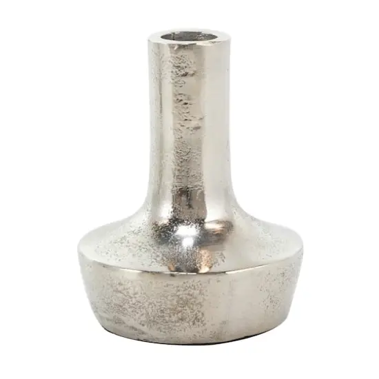 Silver Aluminum Candle Holder with Rounded Base Set {11}