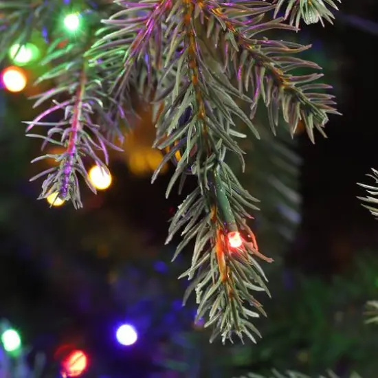 Glitzhome&reg; 11ft Pre-Lit Green Full Fir Artificial Christmas Tree, Multicolor LED Lights {7}