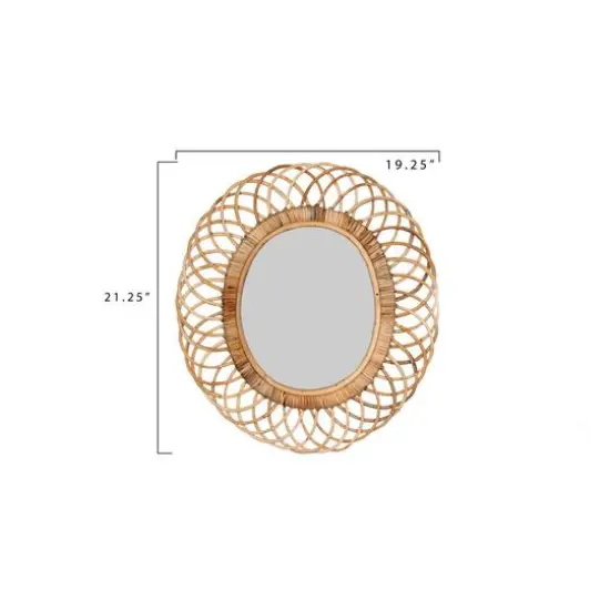 Hello Honey&reg; Oval Woven Bamboo Wall Mirror {10}