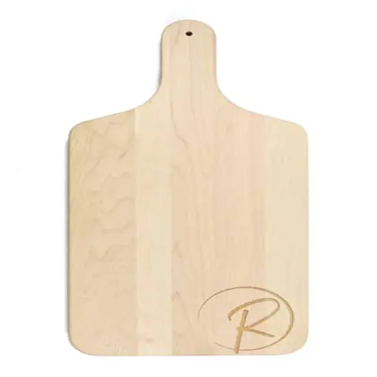Circle Monogram Maple Paddle Cutting Board R {1}