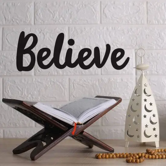 Leisure Arts&reg; Vinyl Believe Black Wall Decal {3}