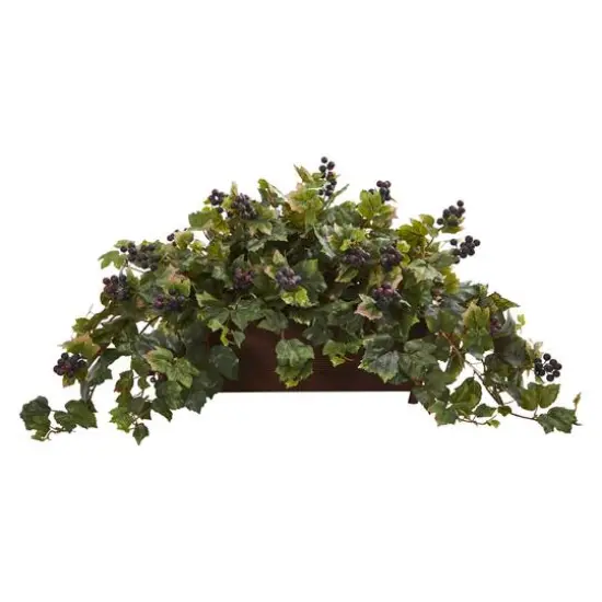 18" Grape Leaf in Rectangular Decorative Planter {1}