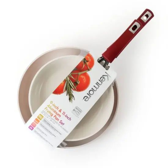 Kenmore&reg; Arlington 2-Piece Metallic Red Aluminum Ceramic Coated Nonstick Frying Pan Set {5}