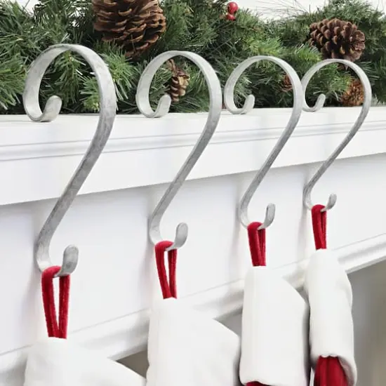 Haute Decor Stocking Scroll® Galvanized Stocking Holders, 4ct. {3}
