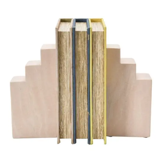 Hello Honey&reg; 6.5" Geometric Marble Bookend Set Blush {5}