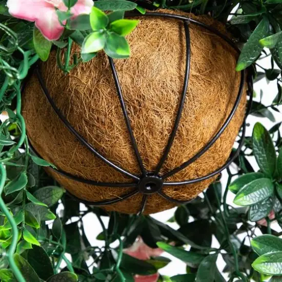 34in. UV Resistant Artificial Azalea Hanging Basket (Indoor/Outdoor) {6}