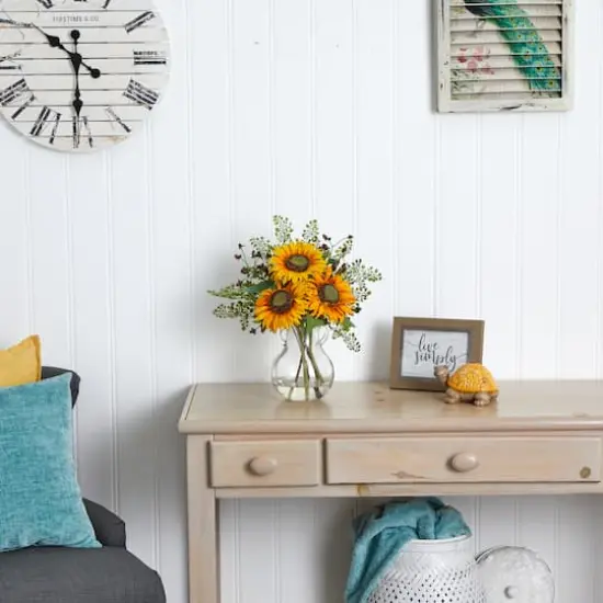 16" Sunflower Floral Arrangement in Vase {4}