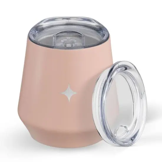 JoyJolt&reg; 12oz. Vacuum Insulated Stemless Wine Tumbler with Lid White {2}