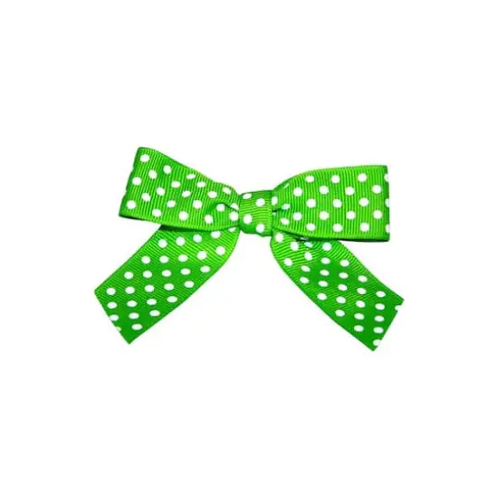 JAM Paper 3.25" Grosgrain Polka Dot Twist Tie Bows, 100ct. Apple Green {1}