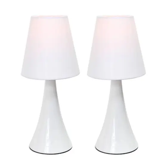 Simple Designs™ Valencia Colors 2-Pack Mini Touch Table Lamp Set White with White Shade {8}