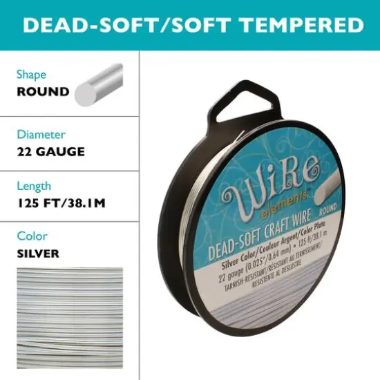 The Beadsmith&reg; Wire Elements&trade; 22 Gauge Tarnish Resistant Soft Temper Wire, 125ft. Silver {6}