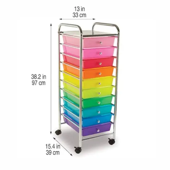 10 Drawer Rolling Cart by Simply Tidy&reg; Rainbow {4}