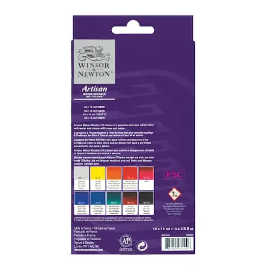 Winsor & Newton&trade; Artisan Water Mixable Oil Colour&trade; 10 Color Paint Set {11}