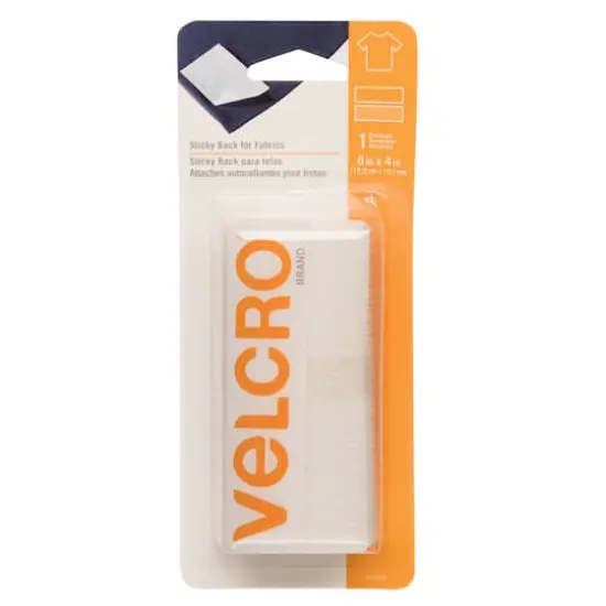 VELCRO&reg; Brand Sticky Back for Fabrics White Rectangle Fastener {1}