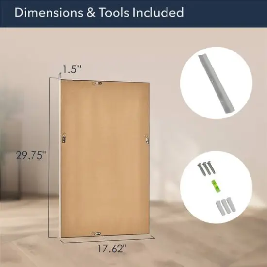 Head West 29.5" Traditional Brushed Nickel Framed Wall Vanity Mirror {8}