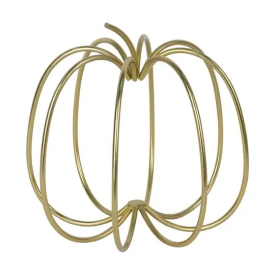 7.5" Gold Metal Pumpkin Tabletop D&eacute;cor by Ashland&reg; {1}