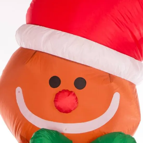 Glitzhome&reg; 8ft. LED Inflatable Gingerbread Man {4}