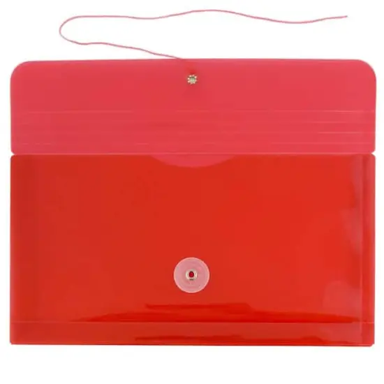 JAM Paper #10 Plastic Envelopes with Button & String Tie Closure, 12ct. Red {4}