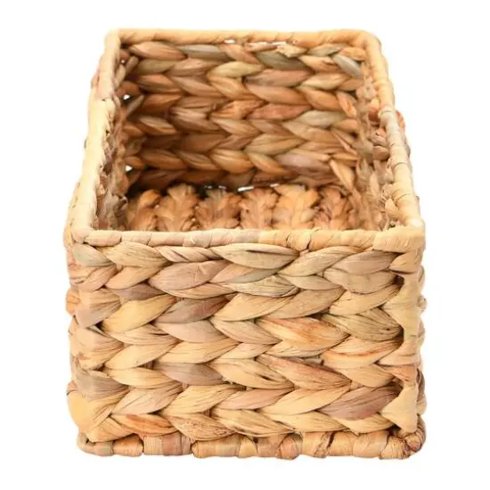Household Essentials Water Hyacinth Rectangular Storage Basket {9}