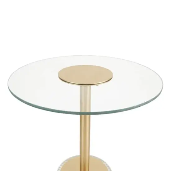 22.5" Clear Acrylic Accent Table with Elevated Base & Gold Stand {5}