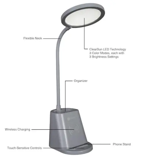 OttLite Organizer LED Lamp with Wireless Charging {8}
