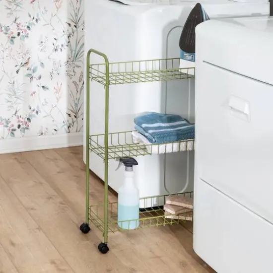 Honey Can Do Olive 3-Tier Rolling Cart {3}