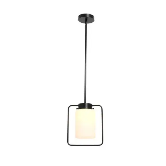 Hello Honey&reg; Robert Stevenson Lighting Ezra Metal & Frosted Glass Convertible Ceiling Light Black {10}