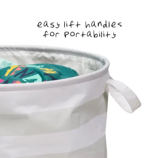 Honey Can Do 20" Gray Stripe Kids Hamper {8}