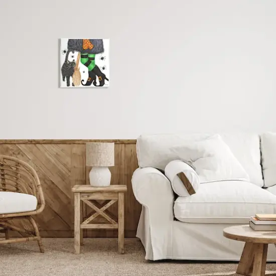 Stupell Industries Witch Broom Halloween Black Cat Wall Plaque Art {3}