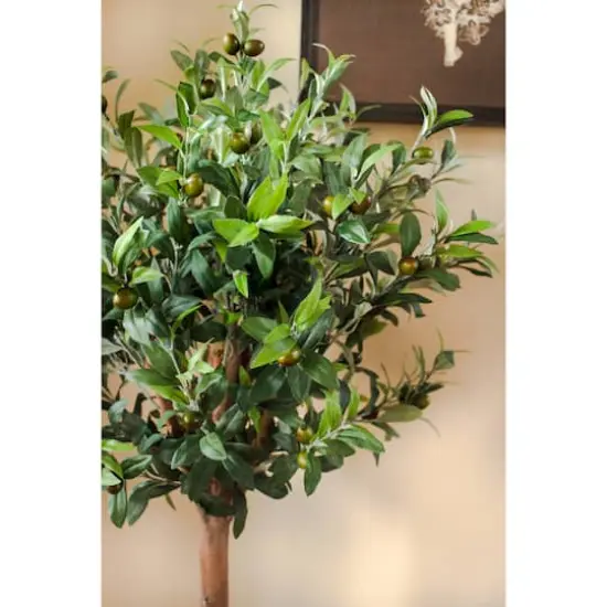4.5ft. Olive Topiary Tree with Farmhouse Barrel Planter {9}