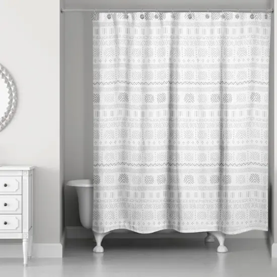 Gray Mudcloth 71" x 74" Shower Curtain {3}