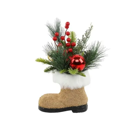 Christmas Mix In 12" Beaded Santa Boot {1}