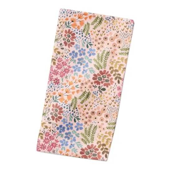 Wild Flower Floral Cotton Twill Napkin Pink {3}