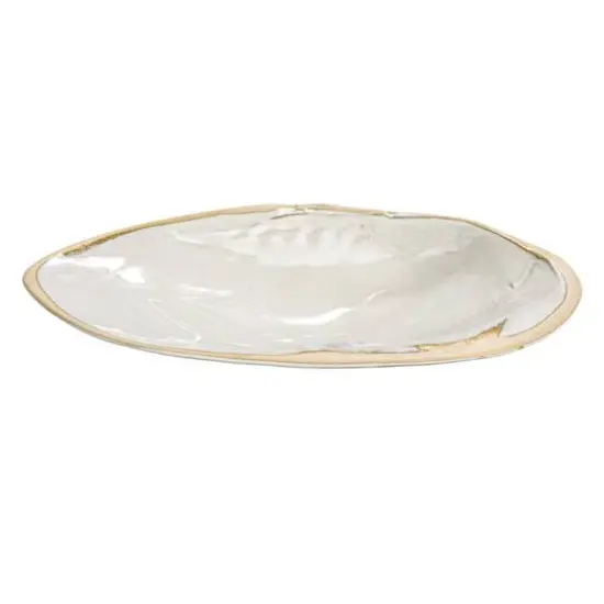 Hello Honey&reg; 13" White Stoneware Shell Plates with Reactive Glaze, 6ct. {8}