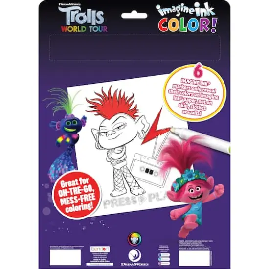 Imagine Ink&reg; COLOR! Trolls World Tour Mess Free Coloring Pad & Marker Set {4}