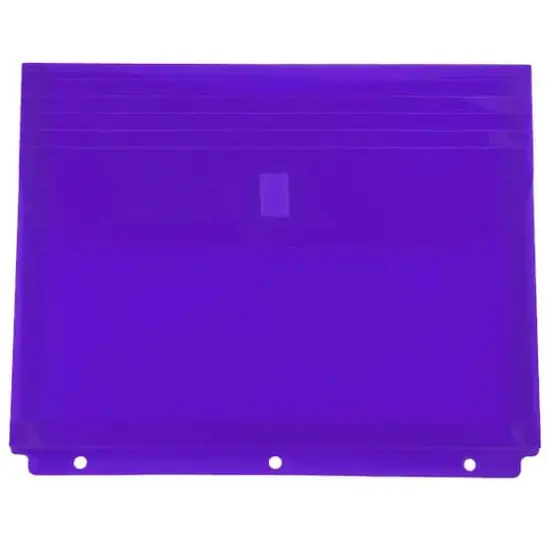 JAM Paper 9.75" x 11.5" Purple Plastic 3 Hole VELCRO&reg; Brand Enclosure Envelopes, 12ct. {1}
